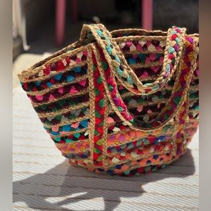Burlap Anthropologie Tote Bag